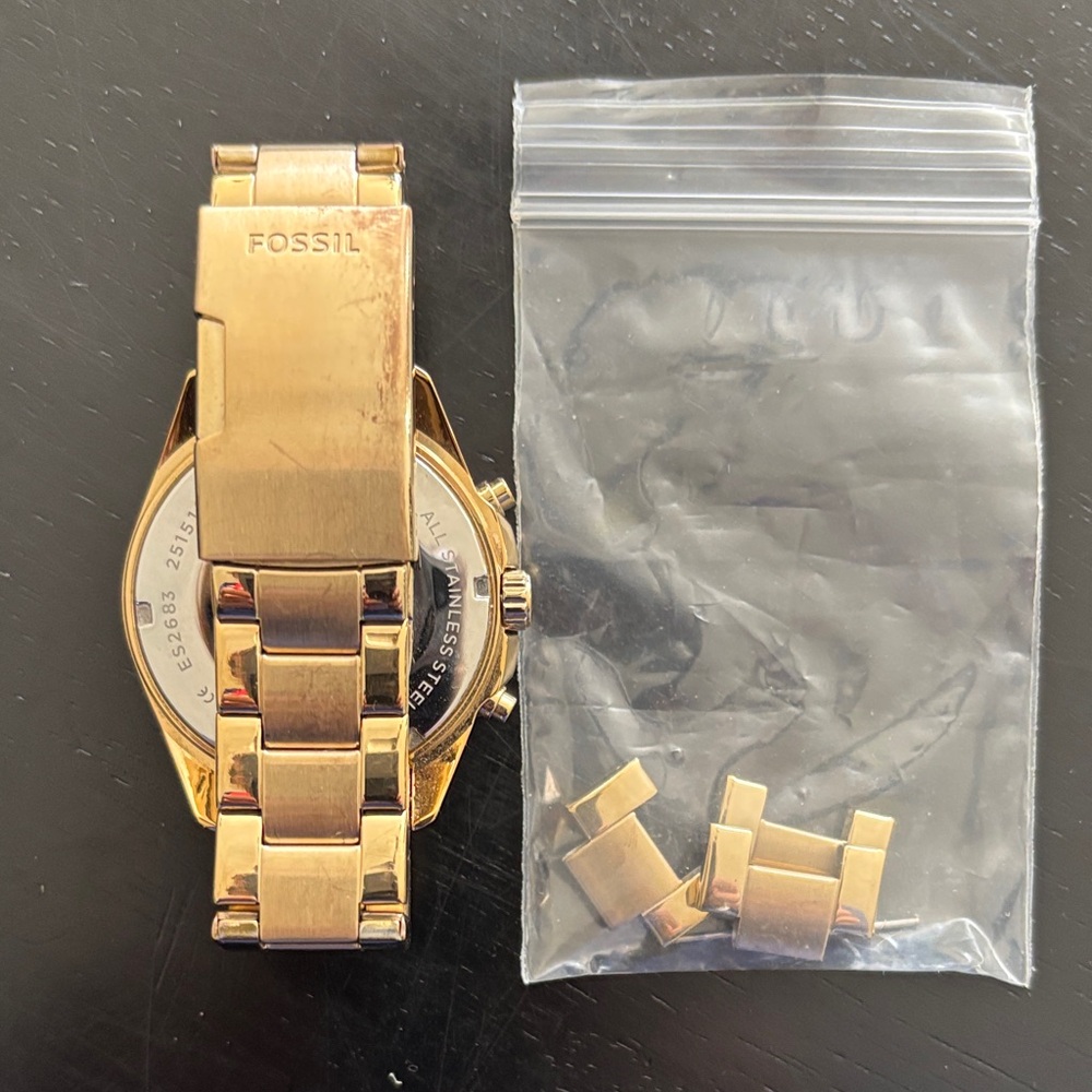 Fossil Women's Gold and Silver Watch - Picture 4 of 5